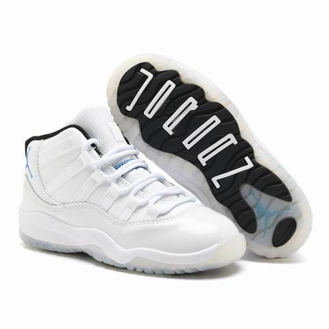 Nike Air Jordan 11 Youth Kids Shoes Size28-37 White-21